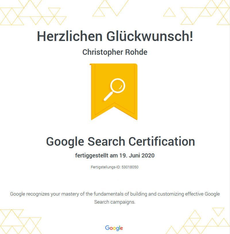 Google-Search-ADS-Zertifikat